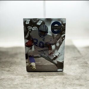 Playoff 94 Kids Trading Card - Blue and White of Barry Sanders prototype rare